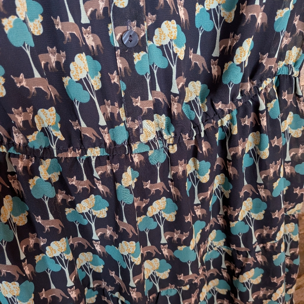 Gap Sleeveless Dress With Blue Jacket Both With Foxes Size Large - Picture 6 of 15